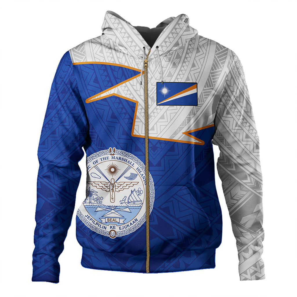 Marshall Islands Hoodie Polynesian Tattoo Flag And Coat Of Arms