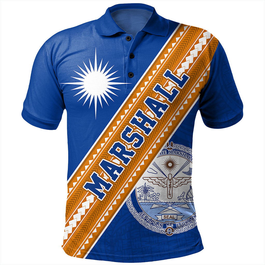 Marshall Islands Polo Shirt Flag And Coat Of Arms