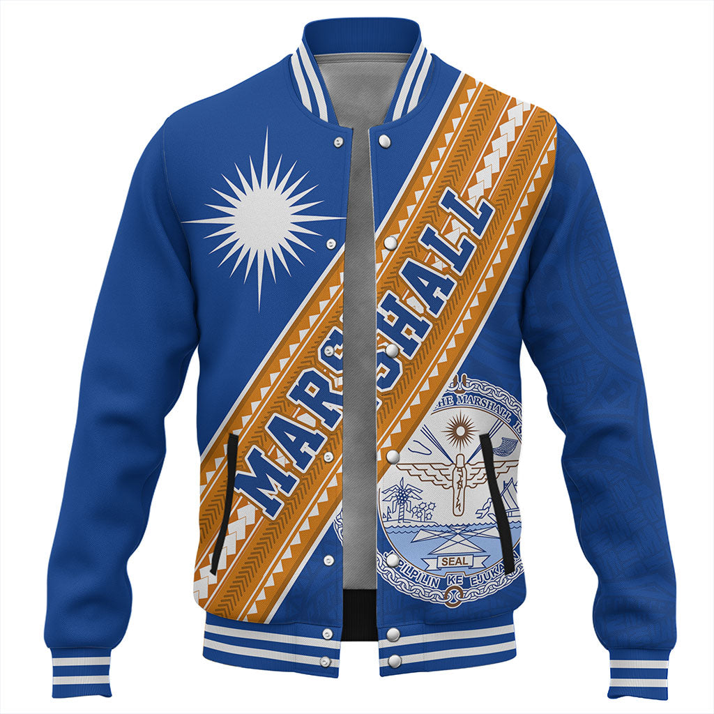 Marshall Islands Baseball Jacket Flag And Coat Of Arms