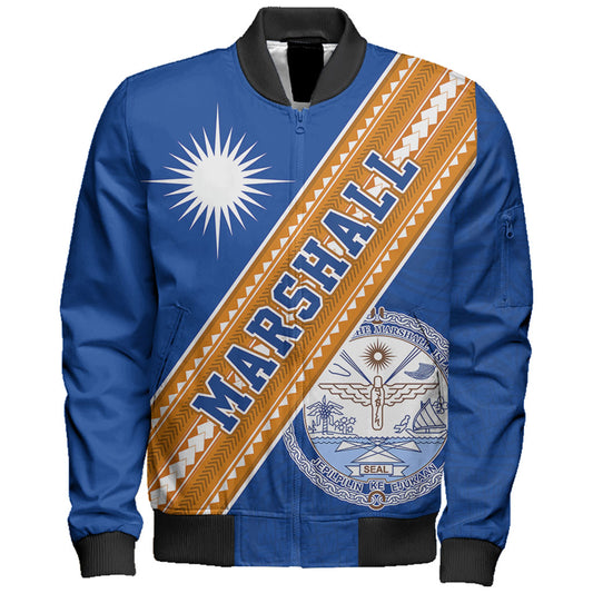 Marshall Islands Bomber Jacket Flag And Coat Of Arms