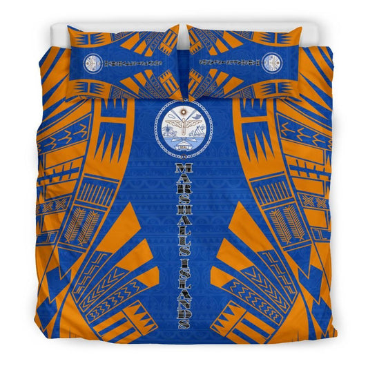 Marshall Islands Duvet Cover Set - Polynesian Tattoo Flag