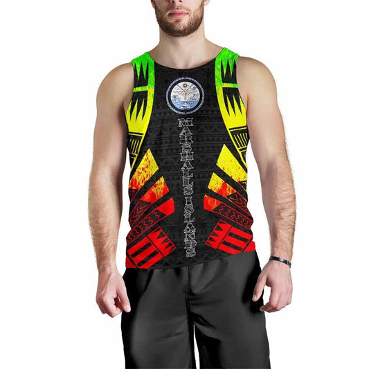 Marshall Islands Men Tank Top - Polynesian Tattoo Reggae