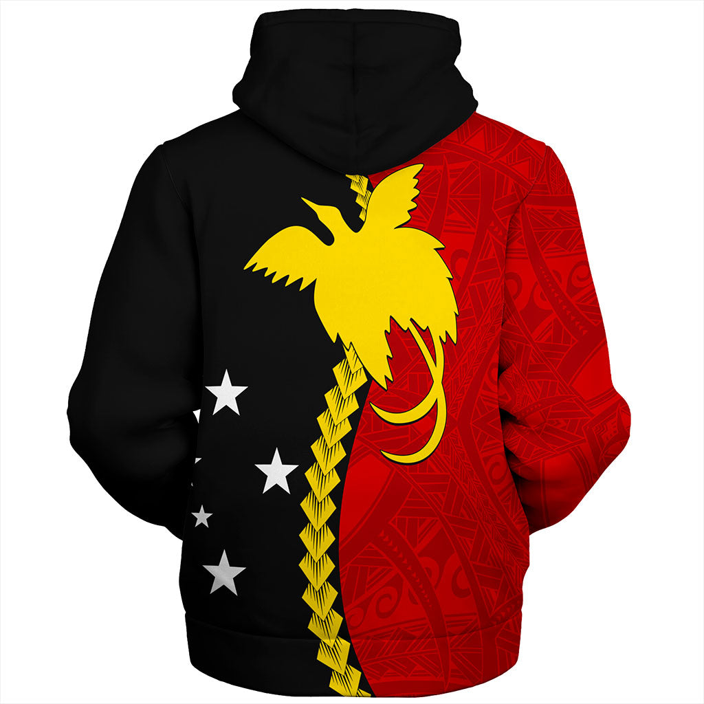 Papua New Guinea Sherpa Hoodie Melanesian Tribal PNG Half Style