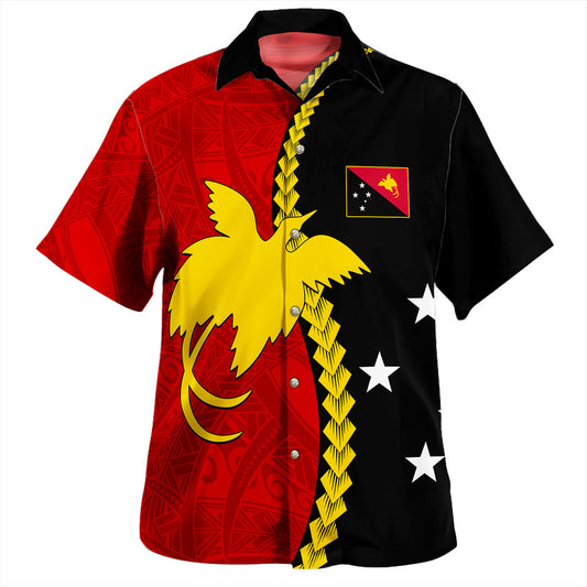Papua New Guinea Hawaiian Shirt Tribal Tattoo PNG Gold