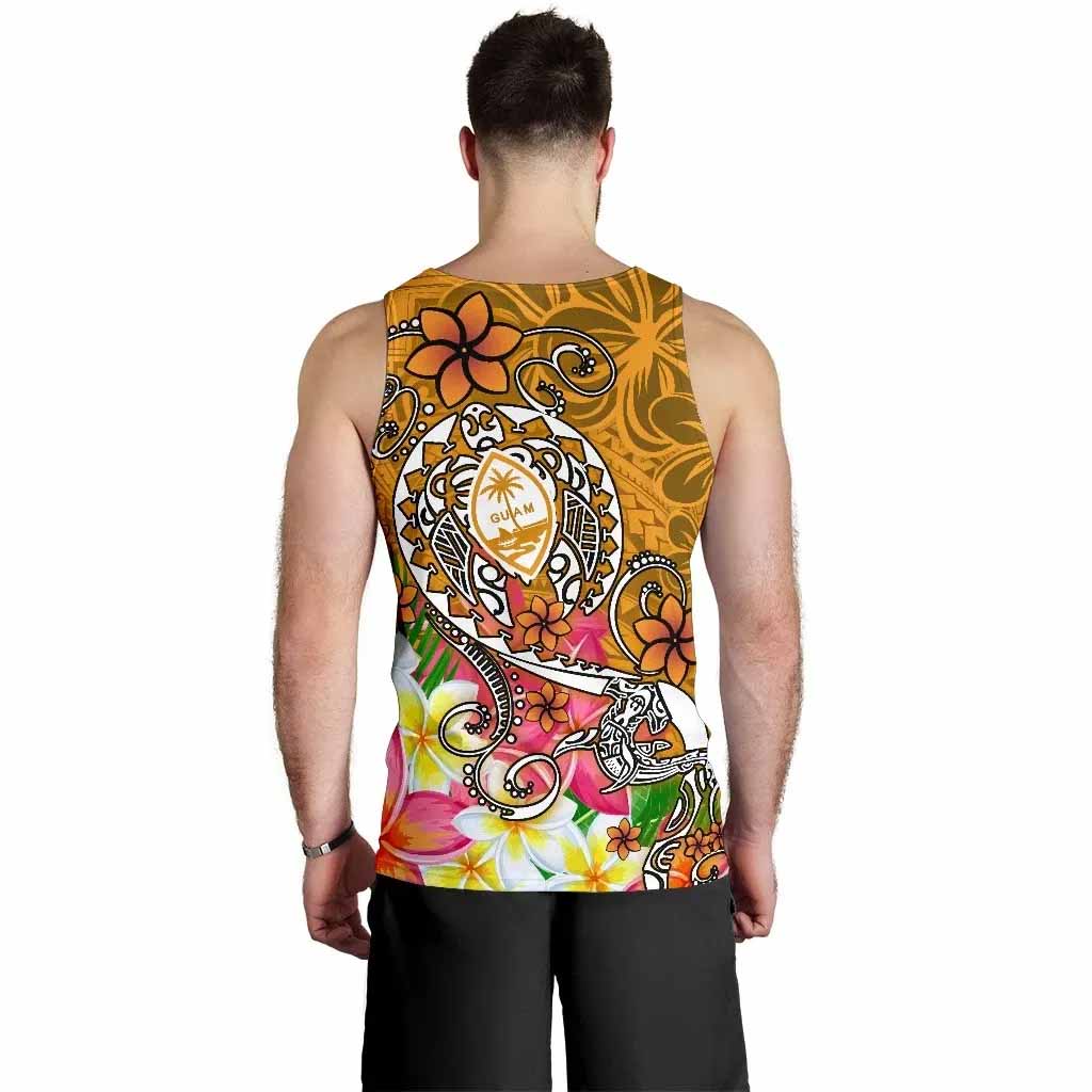 Guam Men Tank Top - Turtle Plumeria (Gold)