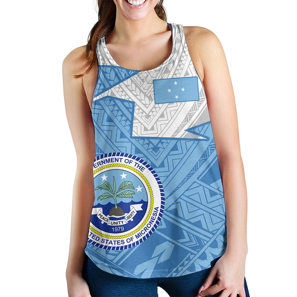 Federated States Of Micronesia Women Tank Polynesian Tattoo Flag And Coat Of Arms