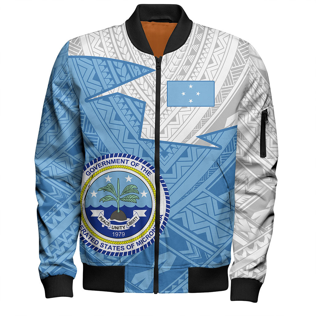 Federated States Of Micronesia Bomber Jacket Polynesian Tattoo Flag And Coat Of Arms