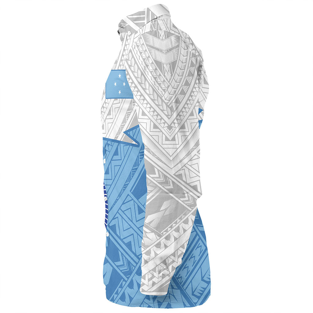 Federated States Of Micronesia Long Sleeve Shirt Polynesian Tattoo Flag And Coat Of Arms