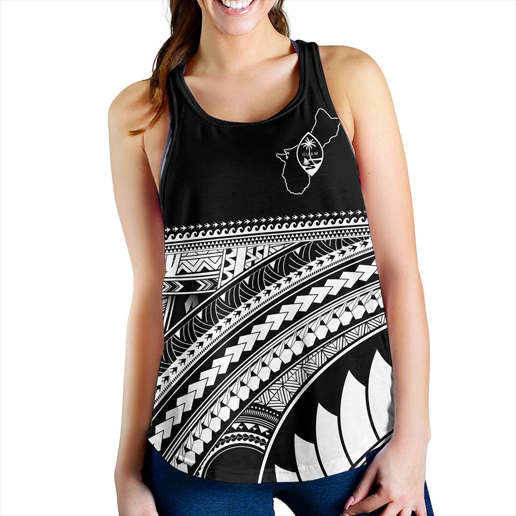 Guam Women Tank Micronesian Map Tribal Style