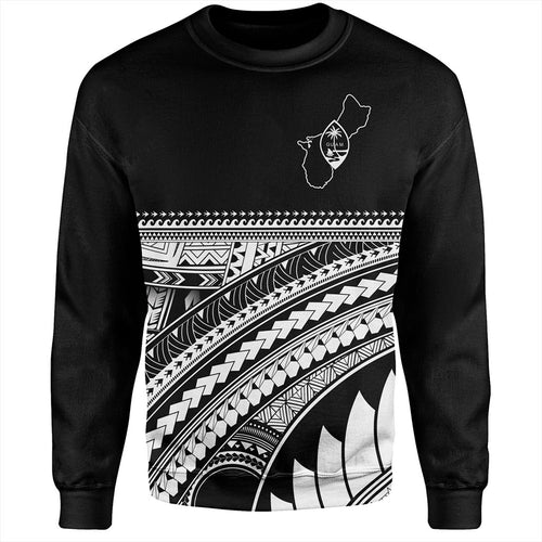 Guam Sweatshirt Micronesian Map Tribal Style