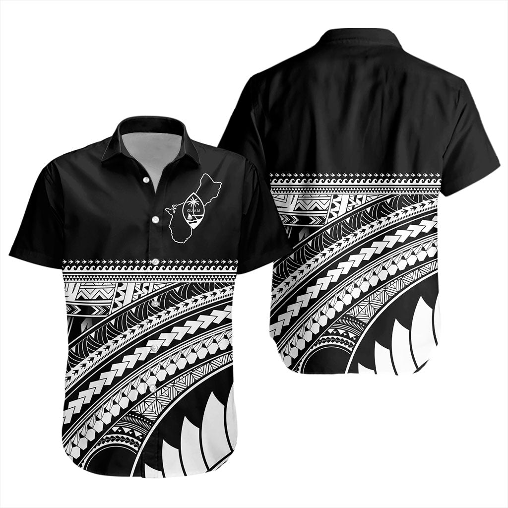 Guam Short Sleeve Shirt Micronesian Map Tribal Style