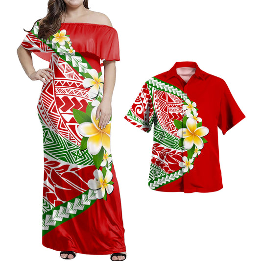 Polynesia Combo Dress And Shirt Tribal Polynesia Tropical Summer Vibes