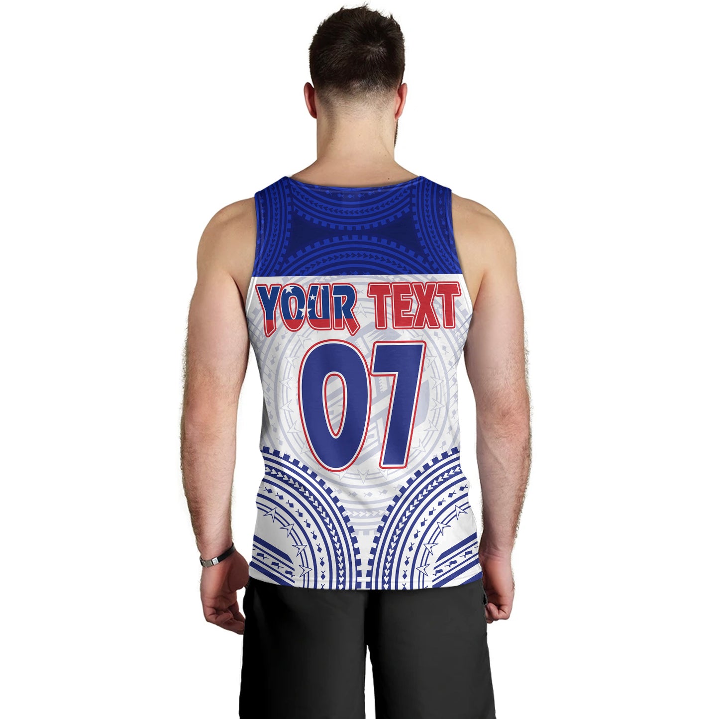 (Custom Personalised) Samoa Rugby Toa Samoa Blue Style Tank Top