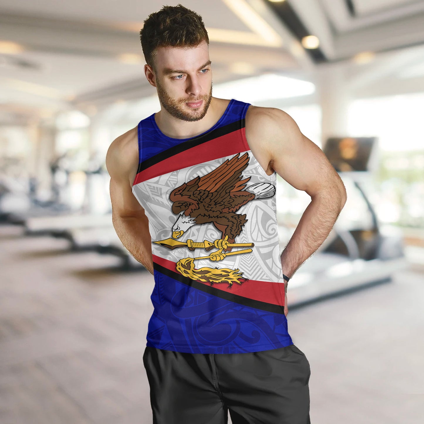 American Samoa Tank Top - American Samoa Polynesian Flag With Coat Of Arms