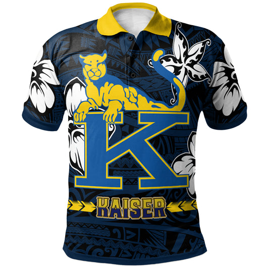 Hawaii Henry J. Kaiser High School Custom Polo Shirt - Kaiser High School Polynesian With Floral Elements Pattern