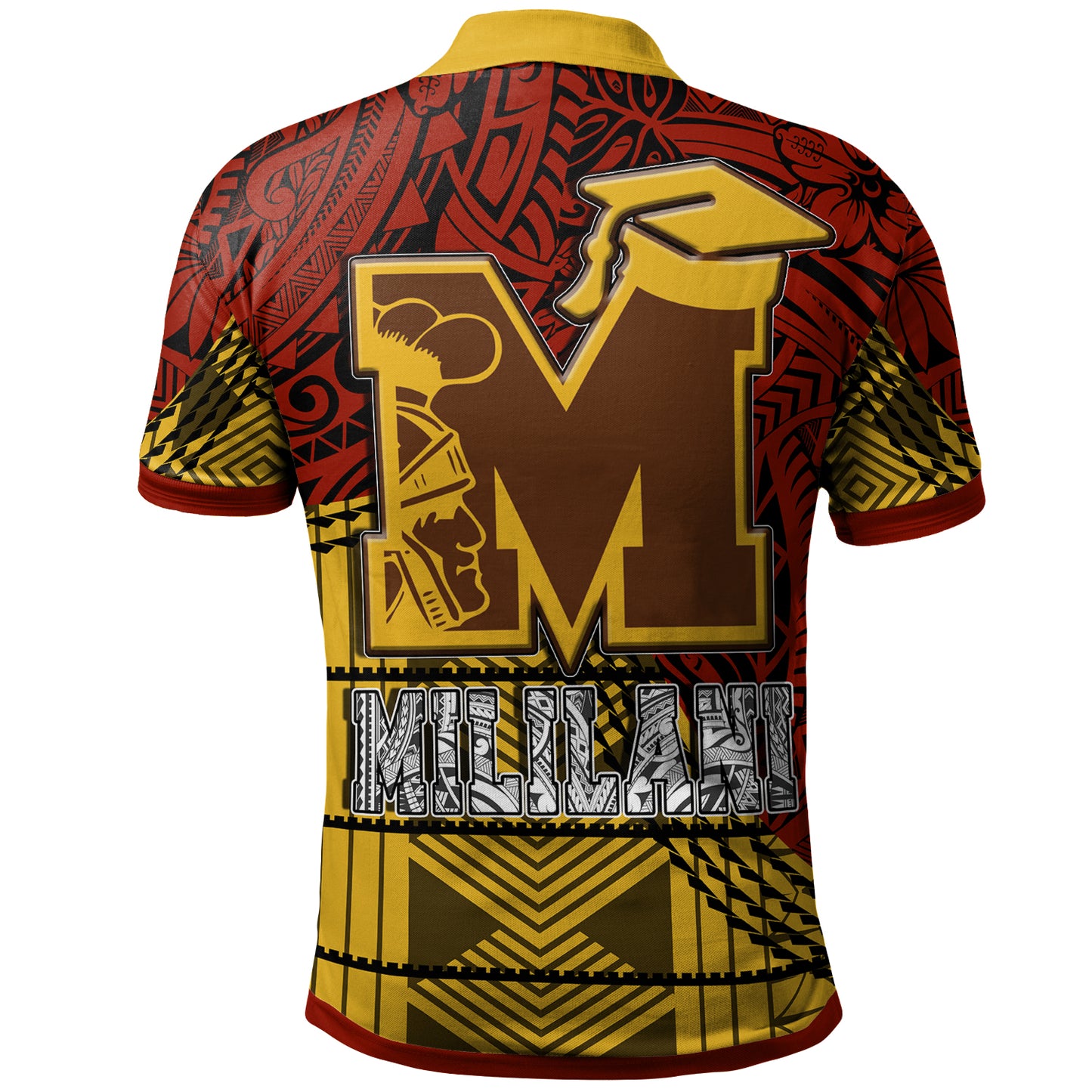 Hawaii Mililani High School Custom Polo Shirt - Mililani High School Polynesian Pattern