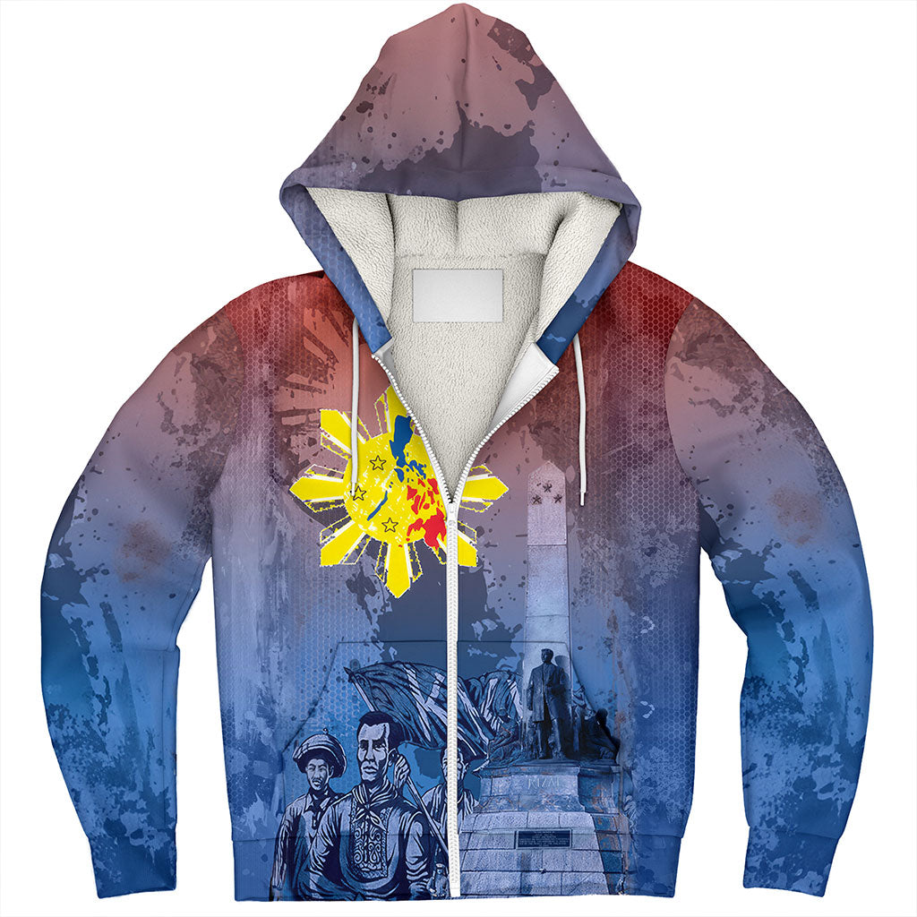 Philippines Filipinos Sherpa Hoodie National Heroes Sun Star With Eagle