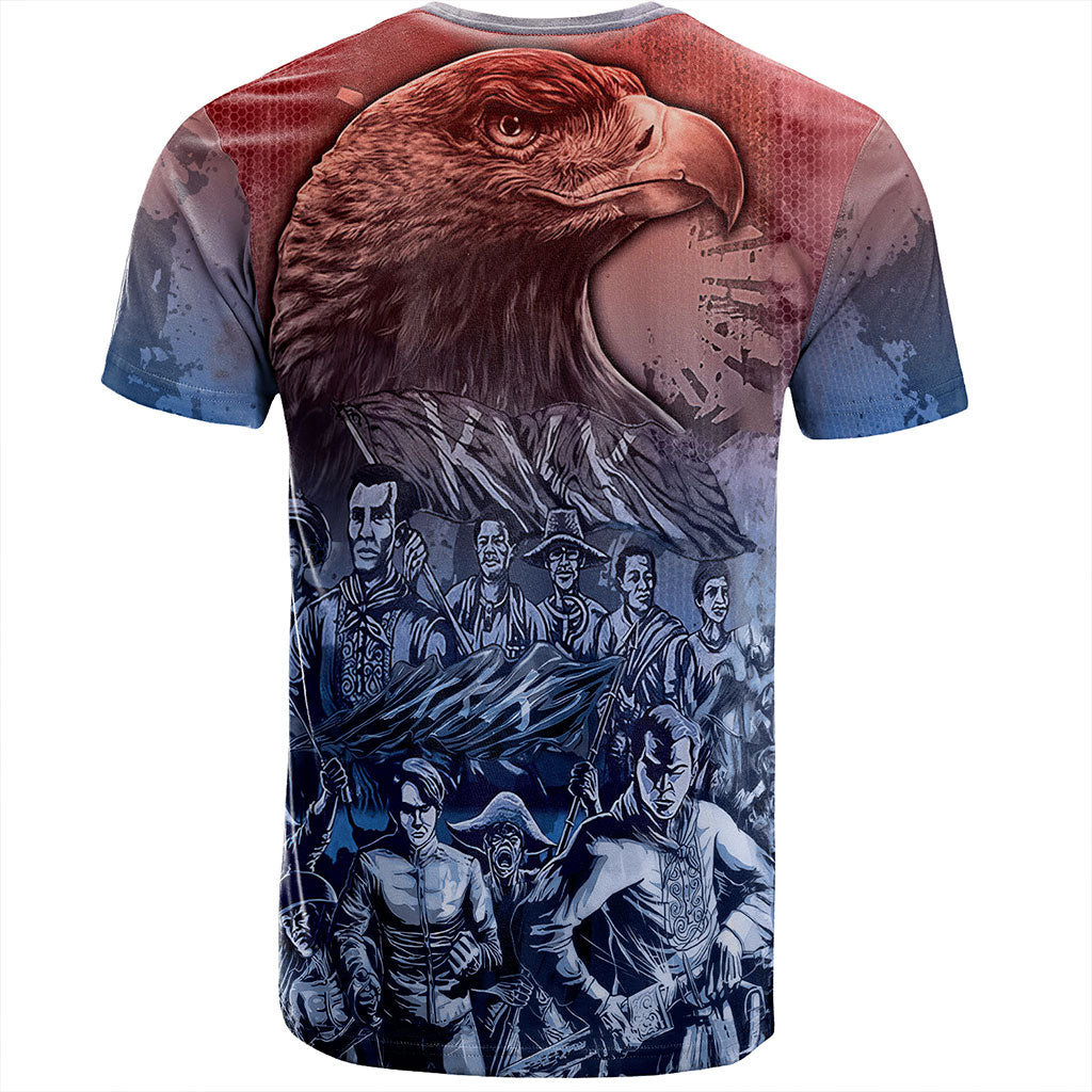 Philippines Filipinos T-Shirt National Heroes Sun Star With Eagle