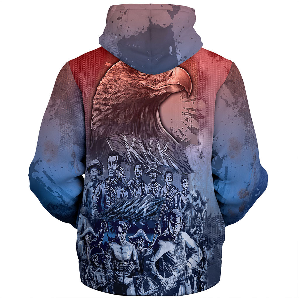 Philippines Filipinos Sherpa Hoodie National Heroes Sun Star With Eagle