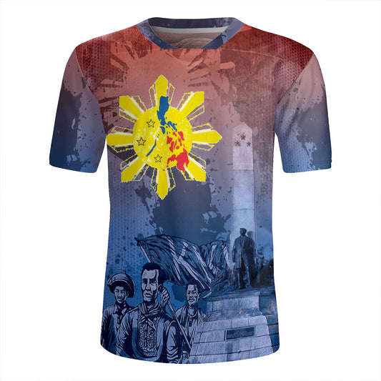 Philippines Filipinos Rugby Jersey National Heroes Sun Star With Eagle
