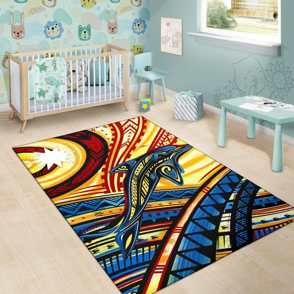Nauru Area Rug - Dolphin Surfing