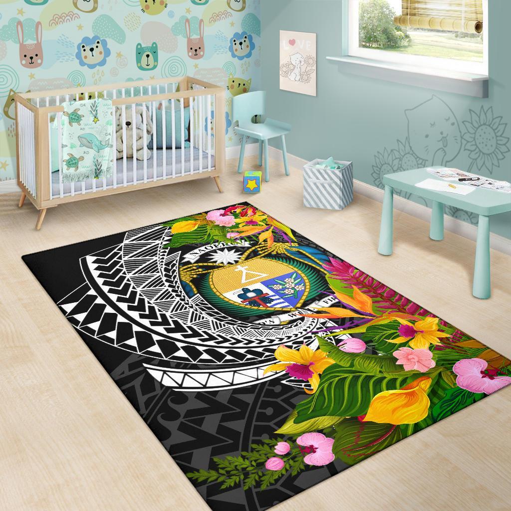 Nauru Area Rug - Seal Spiral Polynesian Patterns