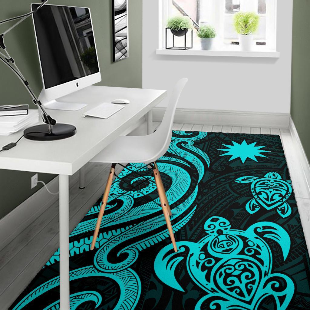 Nauru Area Rug - Turquoise Tentacle Turtle