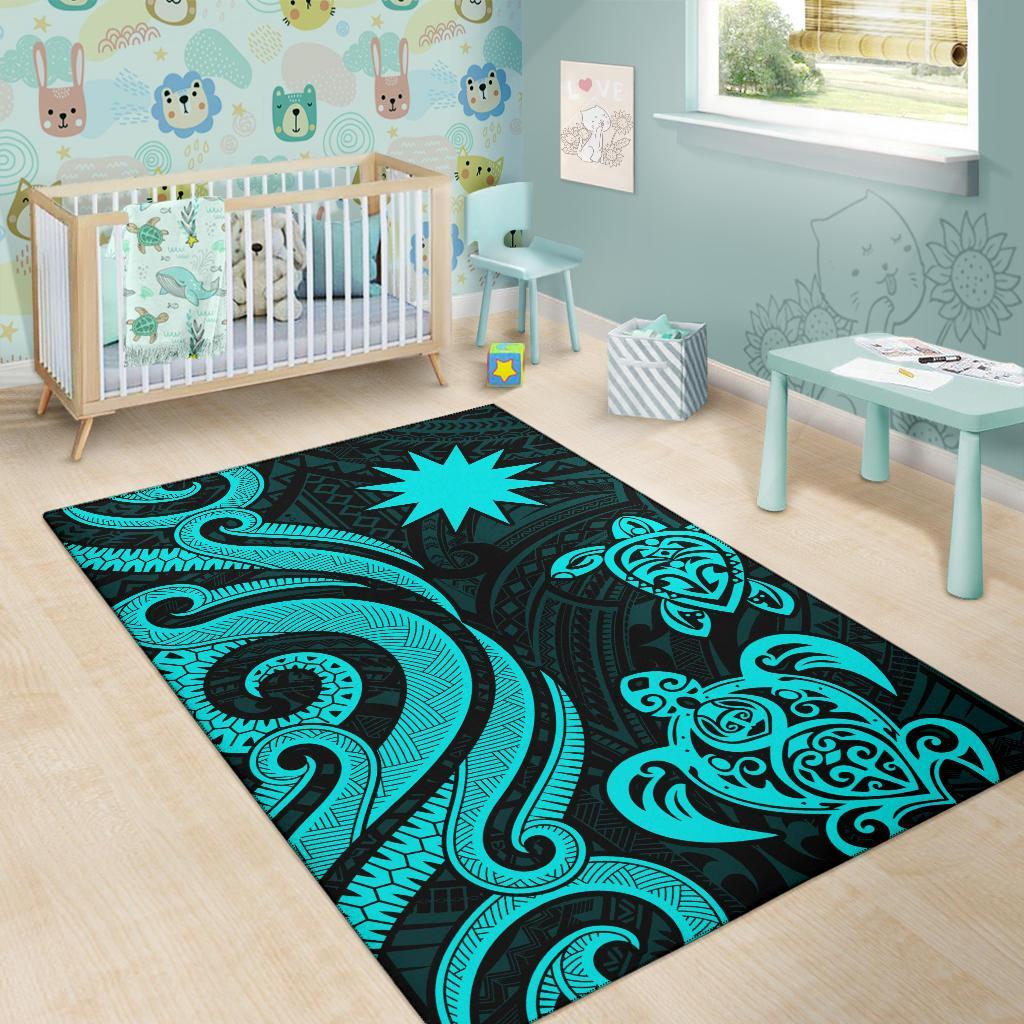 Nauru Area Rug - Turquoise Tentacle Turtle