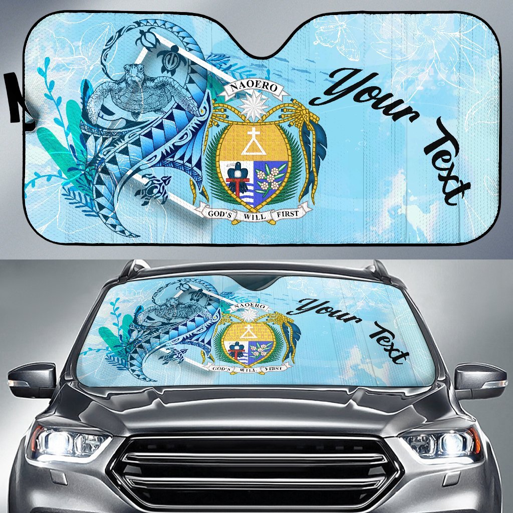 Nauru Auto Sun Shades - Custom Personalised Polynesian Turtle Under The Sea