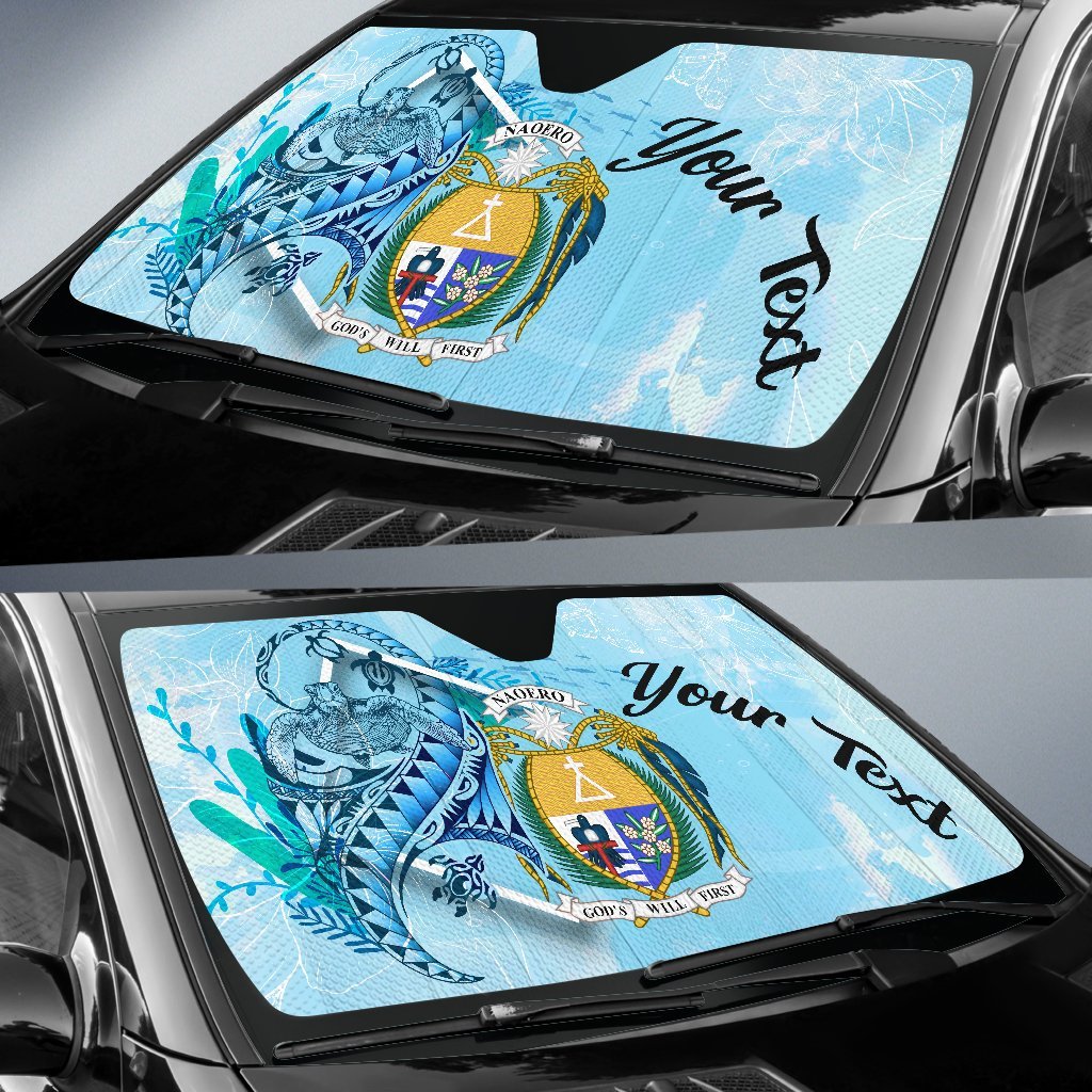 Nauru Auto Sun Shades - Custom Personalised Polynesian Turtle Under The Sea