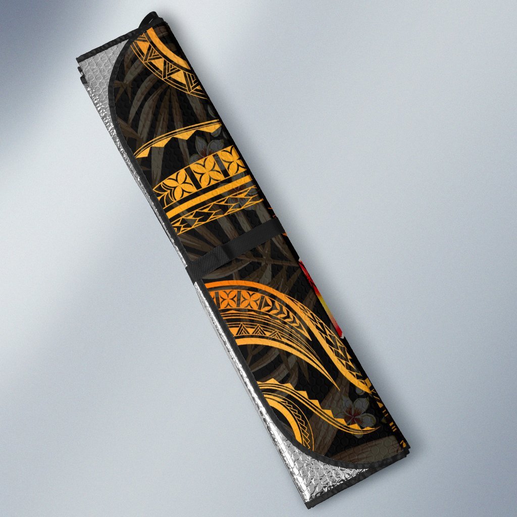 Nauru Auto Sun Shades - Gold Plumeria