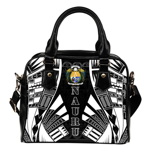 Nauru Shoulder Handbag - Polynesian Tattoo Black