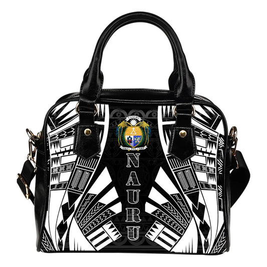 Nauru Shoulder Handbag - Polynesian Tattoo Black