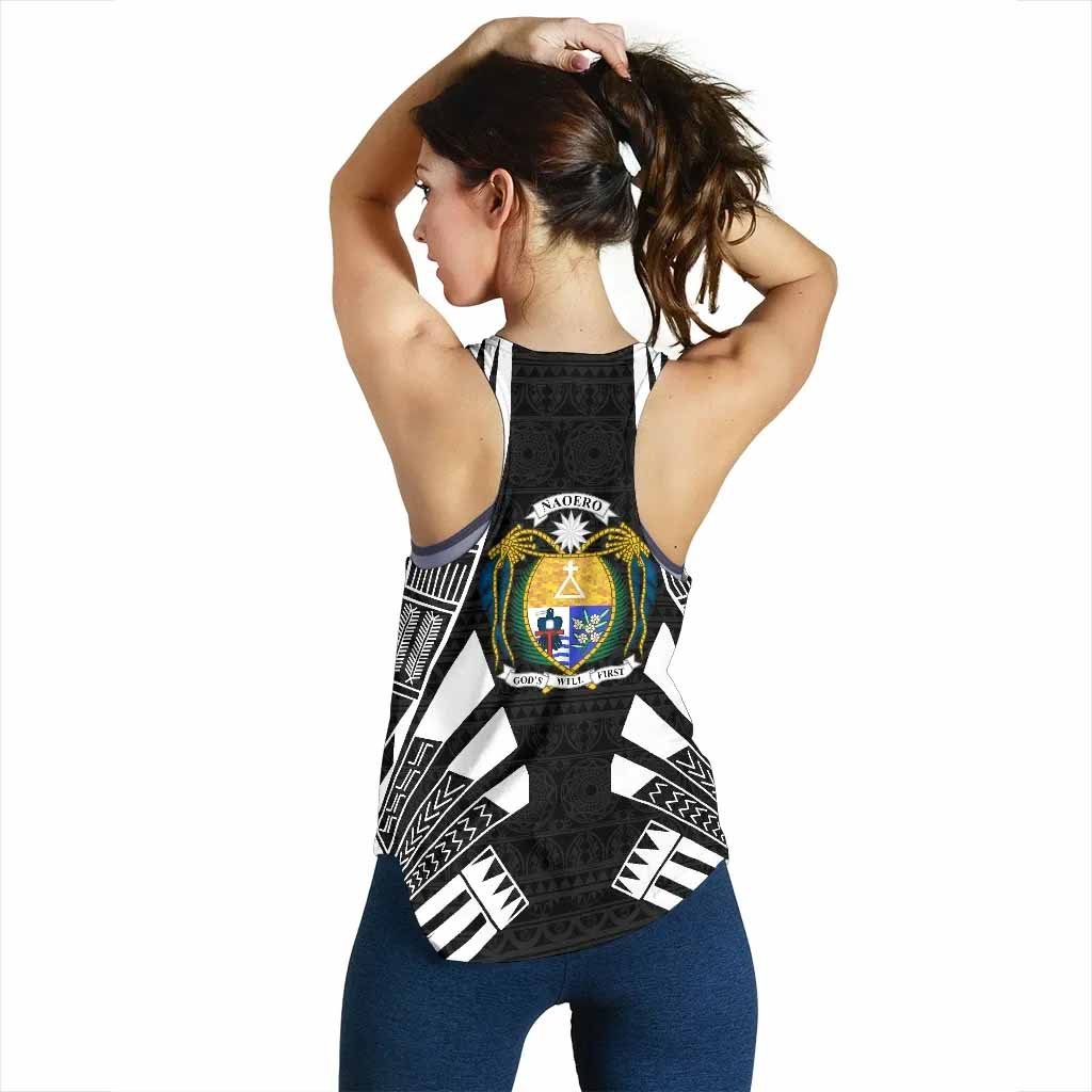 Nauru Women Racerback Tank - Polynesian Tattoo Black