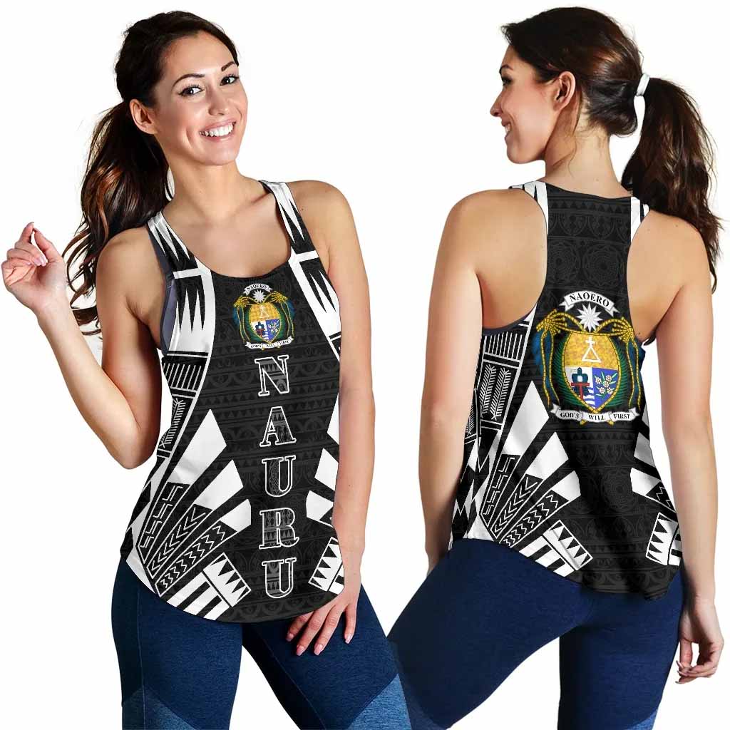 Nauru Women Racerback Tank - Polynesian Tattoo Black