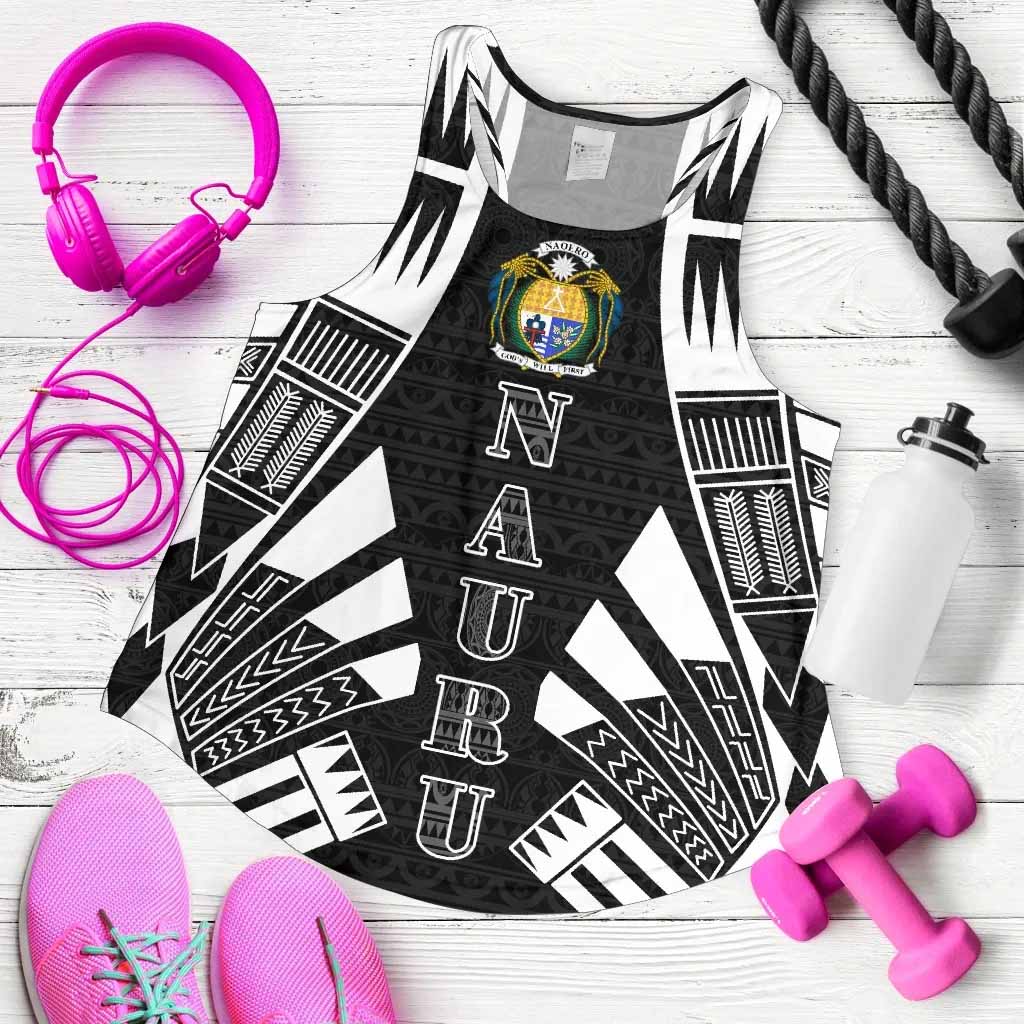 Nauru Women Racerback Tank - Polynesian Tattoo Black