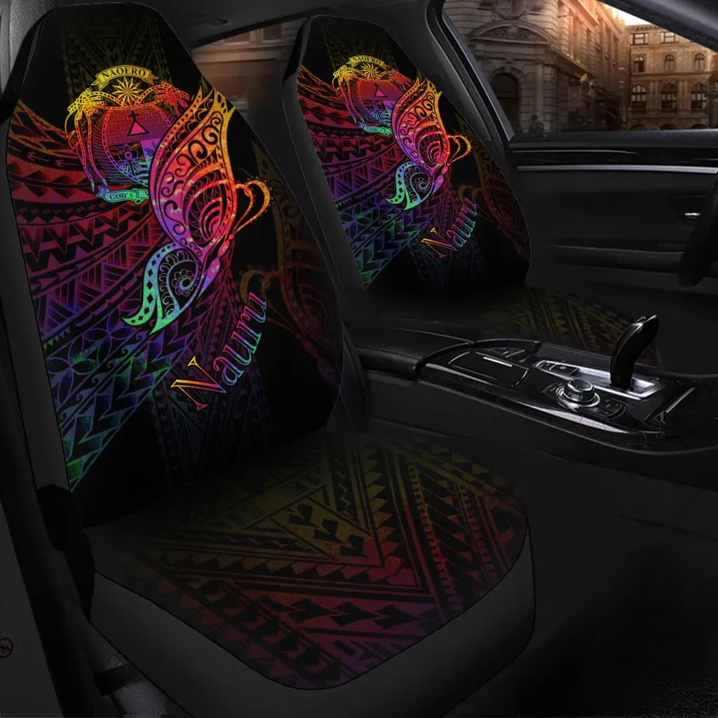 Nauru Car Seat Cover - Butterfly Polynesian Style