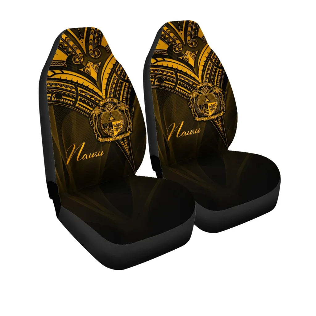 Nauru Car Seat Cover - Gold Color Cross Style