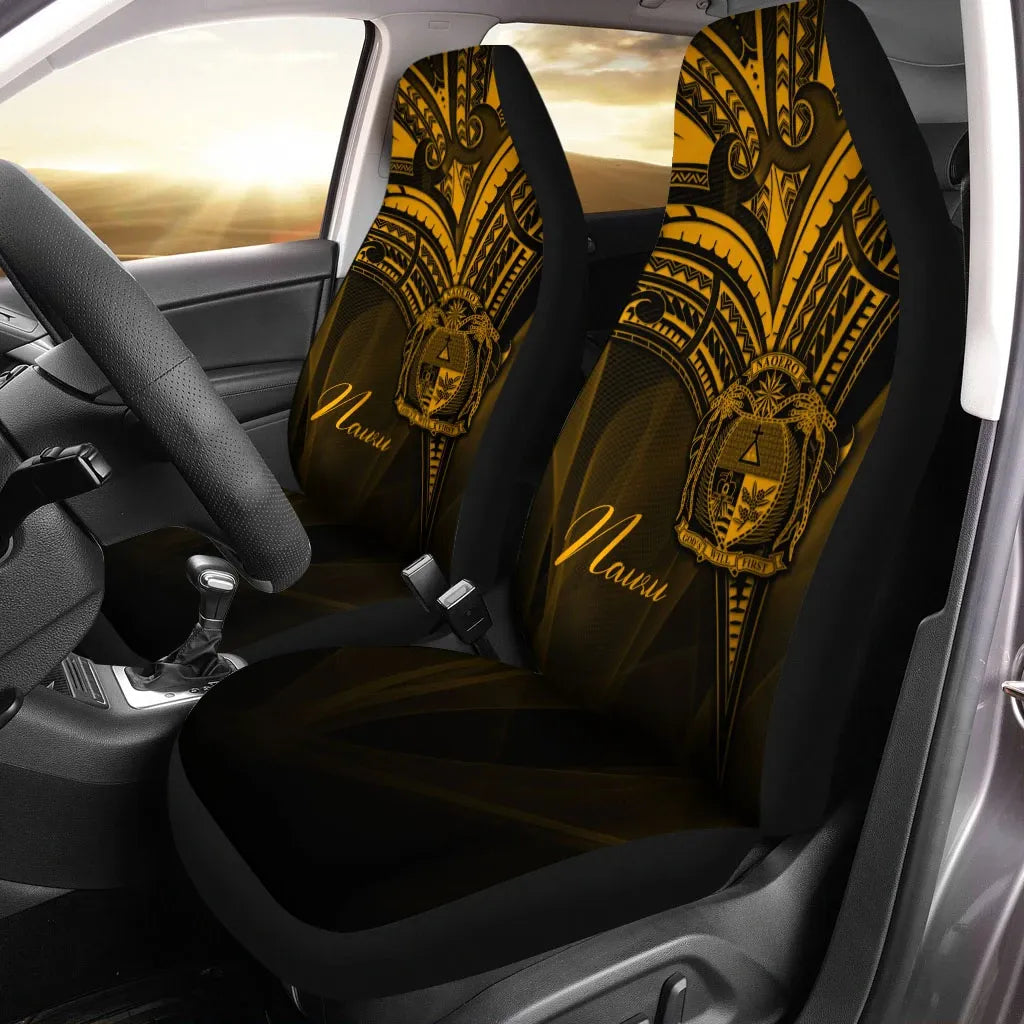 Nauru Car Seat Cover - Gold Color Cross Style