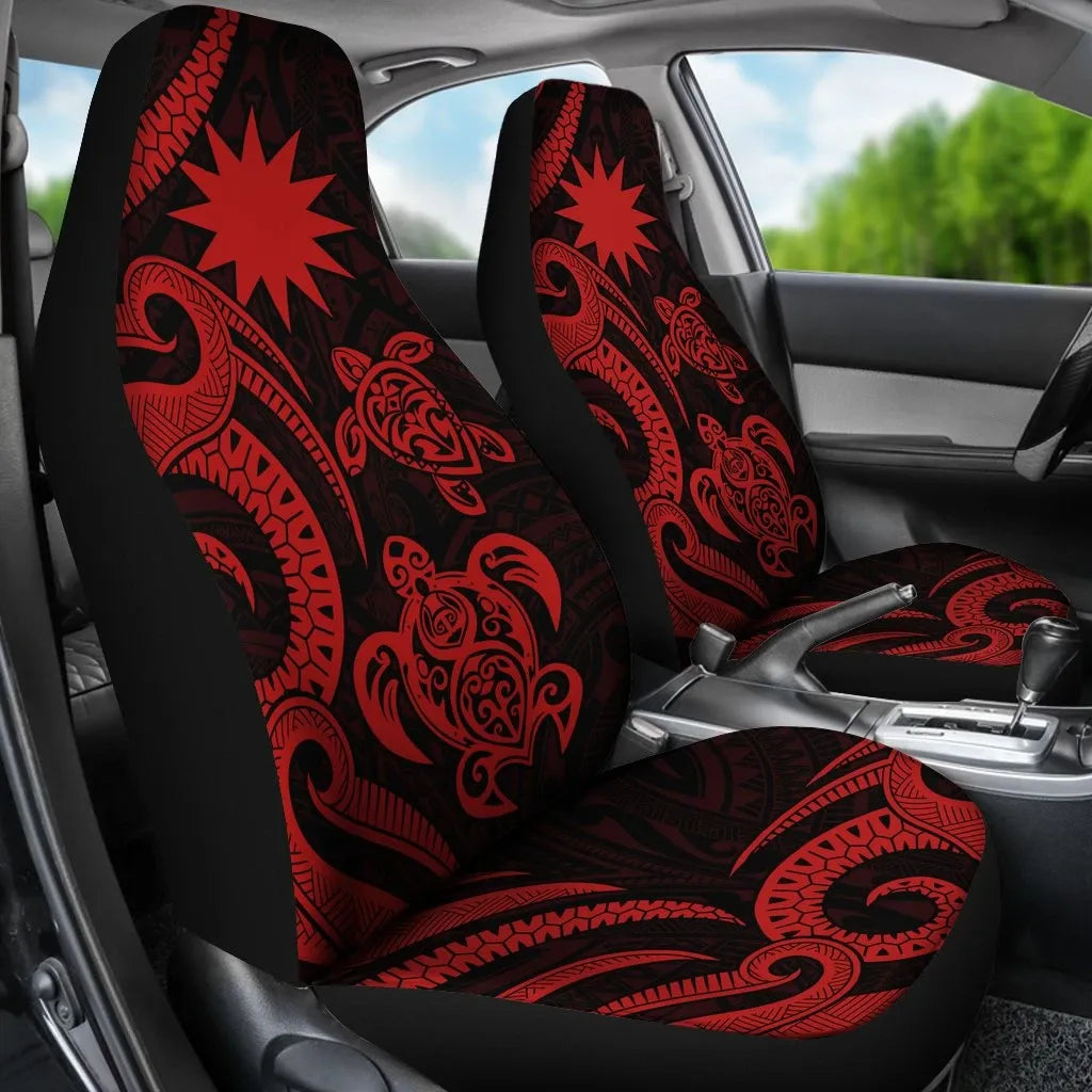 Nauru Car Seat Covers - Red Tentacle Turtle