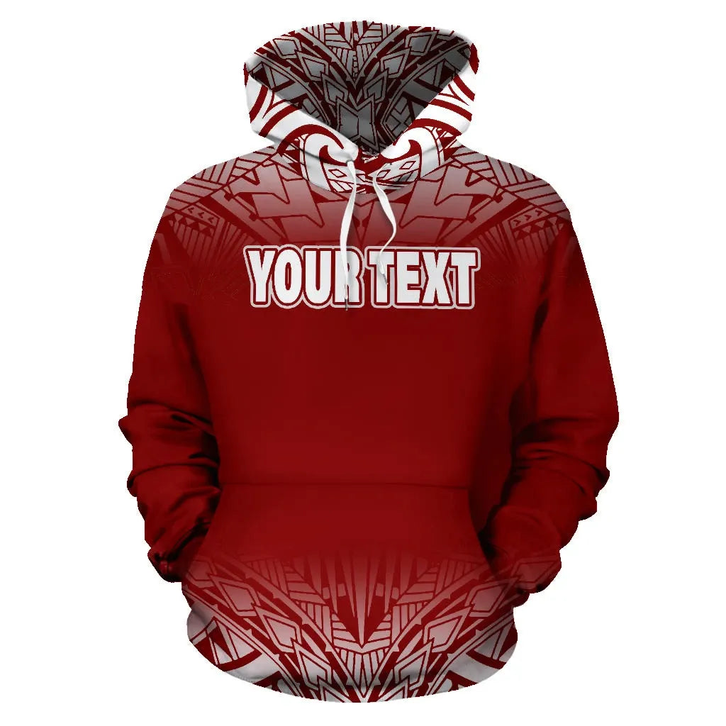 Nauru Custom Personalised All Over Hoodie - Fog Red