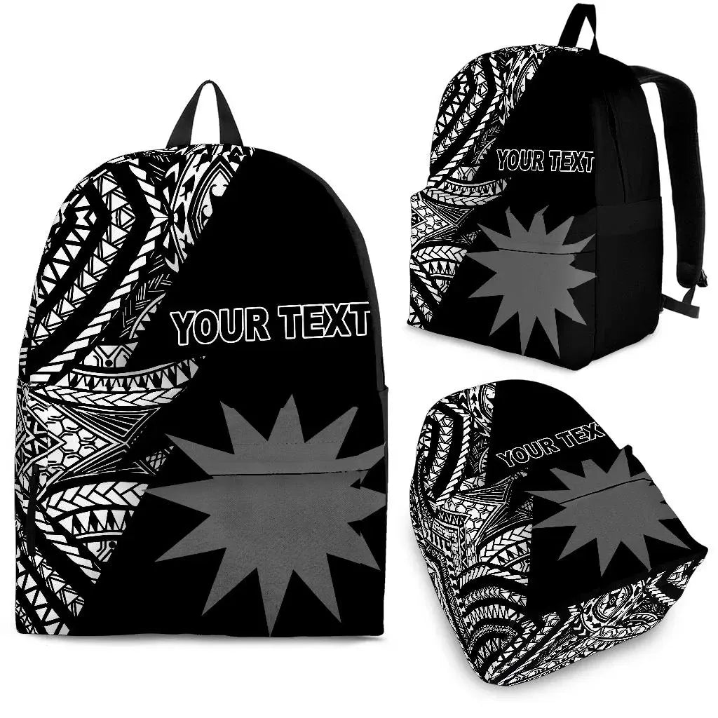 Nauru Custom Personalised Backpack Flash Black