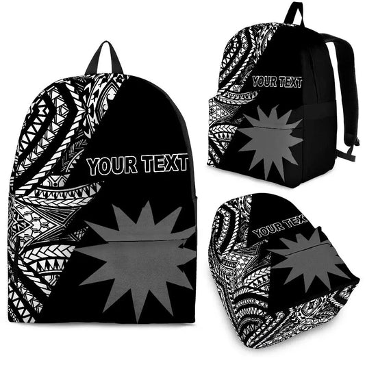 Nauru Custom Personalised Backpack Flash Black