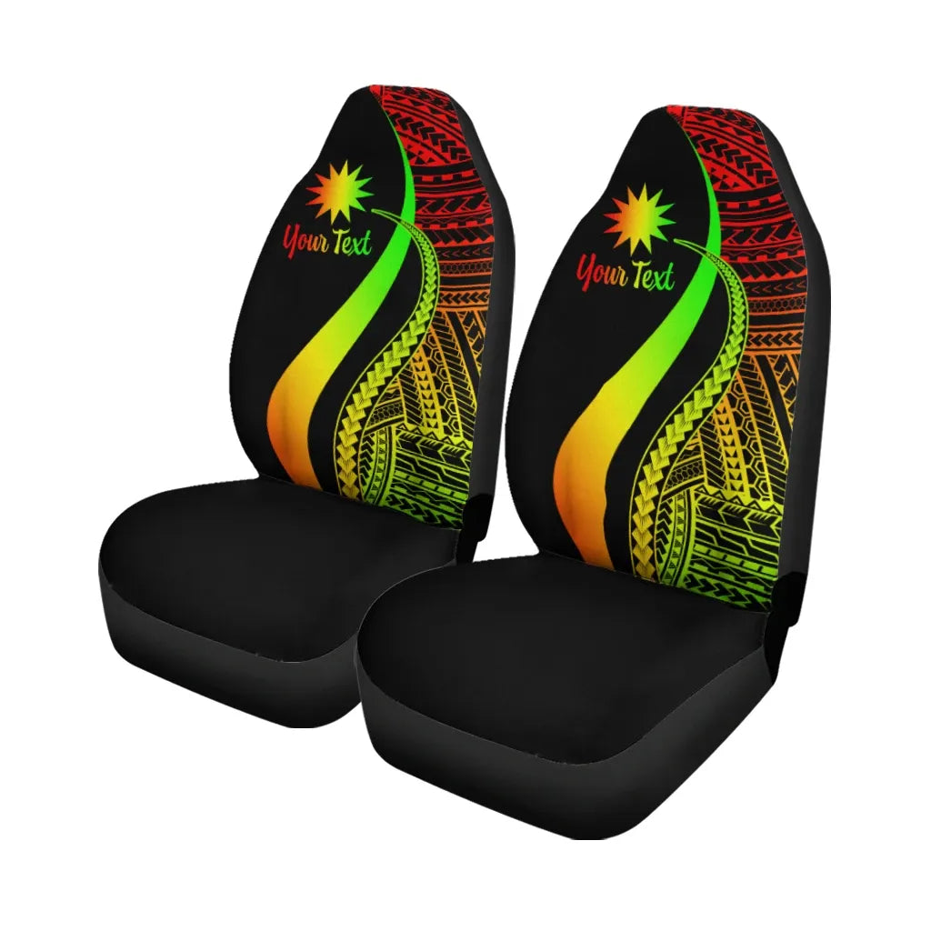 Nauru Custom Personalised Car Seat Covers - Reggae Polynesian Tentacle Tribal Pattern