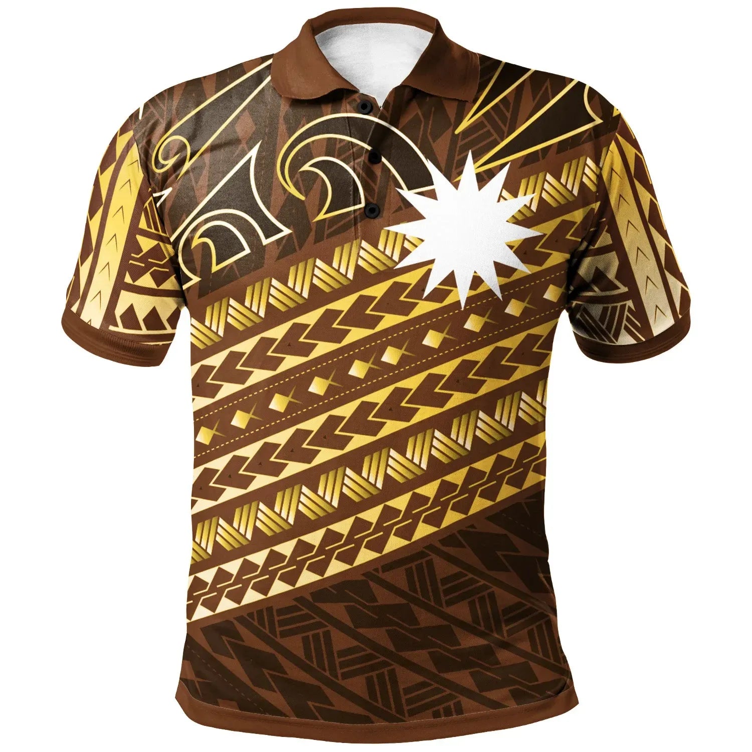 Nauru Custom Personalised Polo Shirt - Polynesian Diagonal Pattern
