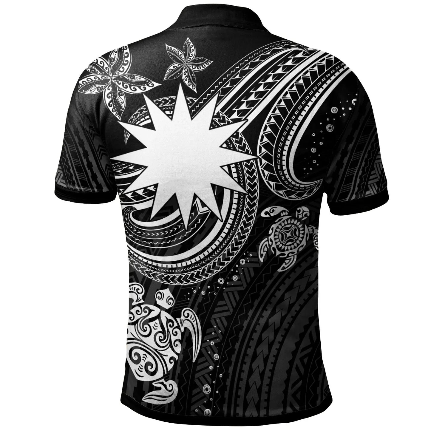 Nauru Custom Personalised Polo Shirt - White Turtle