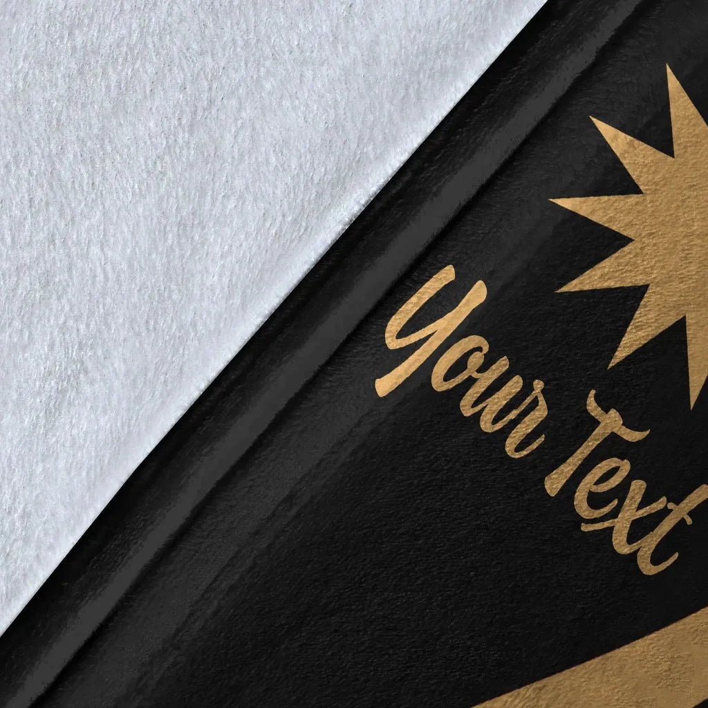 Nauru Custom Personalised Premium Blanket - Gold Polynesian Tentacle Tribal Pattern