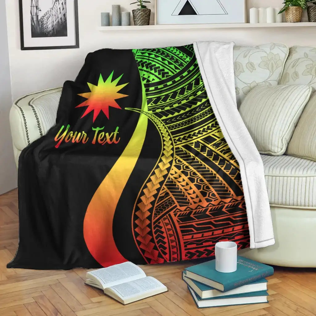 Nauru Custom Personalised Premium Blanket - Reggae Polynesian Tentacle Tribal Pattern