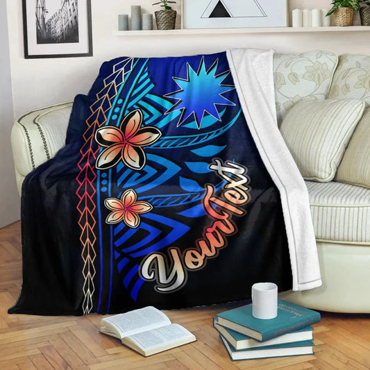 Nauru Custom Personalised Premium Blanket - Vintage Tribal Mountain