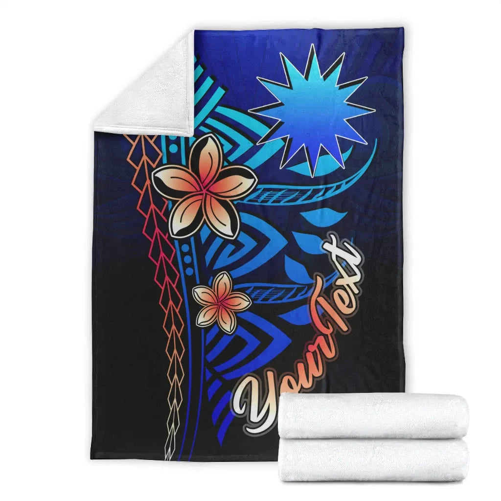 Nauru Custom Personalised Premium Blanket - Vintage Tribal Mountain
